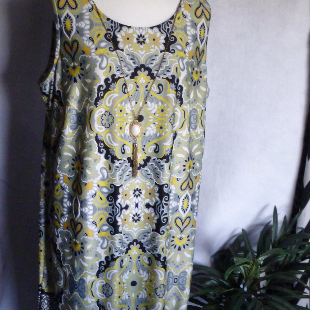 TACERA Sleeveless Boho style Dress w/ jewery